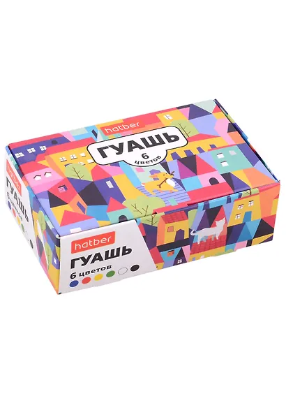 Краски гуашевые 06цв 25гр "Городок" к/к, Hatber - фото 1