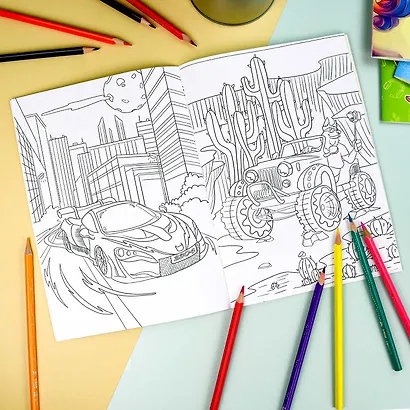 Раскраска с наклейками. Машинки (48 наклеек) - фото 3