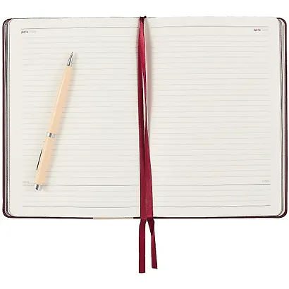 Ежедневник недат. А5 96л "Bambi" бордовый, иск.кожа, интегр.переплет, тонир.блок, ляссе - фото 3