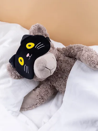 Маска для сна Кот черный с усами (плюш) (пакет) (12-37395-S18) (Lafilaf) - фото 12