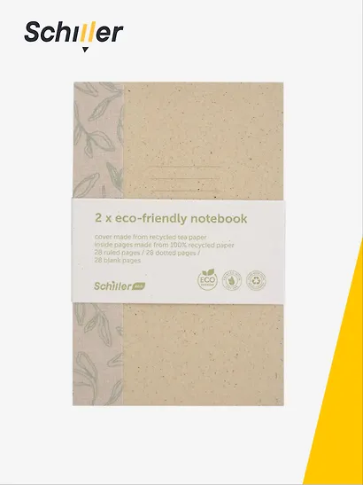 Записная книжка "ECO" 2 штуки, А6, 28 листов в клетку, сшивка, Schiller - фото 2