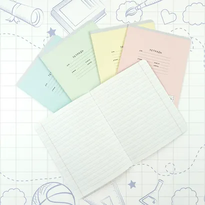 Тетрадь в узкую линейку Listoff, "Классическая серия", 12 листов, в ассортименте - фото 8