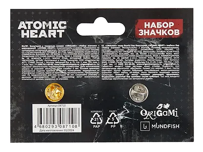 Набор значков Atomic heart Майор Нечаев (металл) (2 штуки) - фото 2