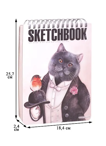 Скетчбук 185*250 120л "BV" бел.внутр.блок., 60г/м2, спираль, ассорти, Bruno Visconti - фото 2