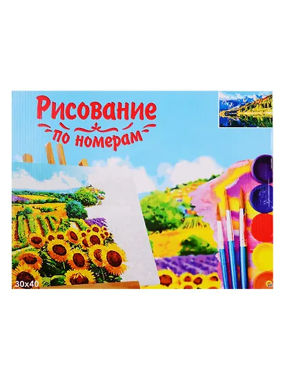 Набор для раскрашивания по номерам ТМ Рыжий Кот Холст Зеркальное озеро 30х40см Х-9145 - фото 1