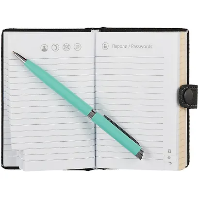 Алфавитная книга А7+ 64 листа, 120*80 черная, ткань, на кнопке - фото 3