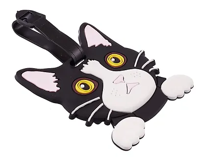 Багажная бирка на чемодан Котик черный (ПВХ) (9х9) (12-7348-Z2) - фото 2