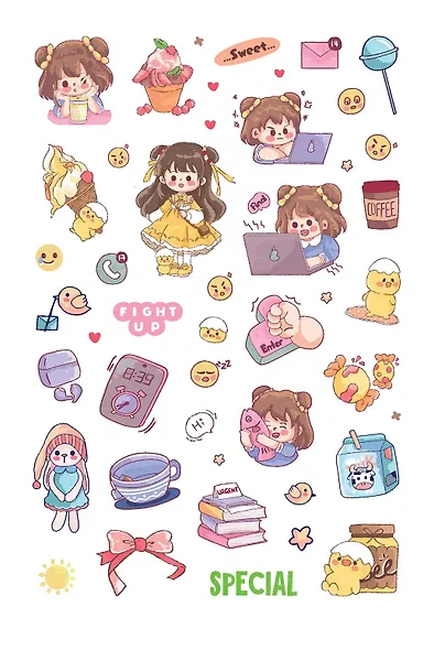 Наклейки Kawaii Club (розовая обложка) - фото 2