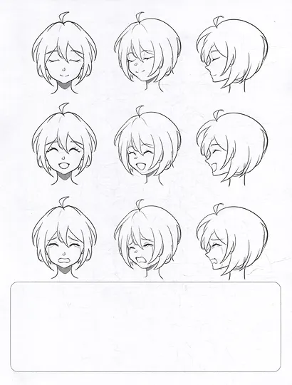 Учусь рисовать аниме. Лица. 16 шаблонов для срисовки - фото 4