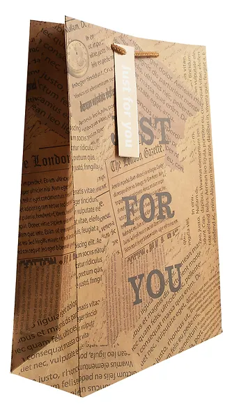 Пакет А3 46*33*10 "Newspaper" нейтр., бум.мат.ламинат - фото 2