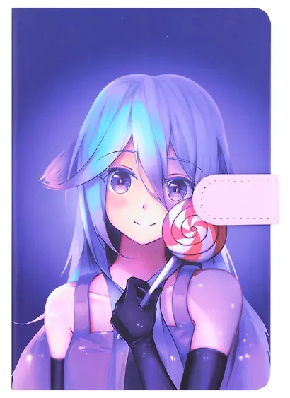 Блокнот с магнитной застежкой Аниме Девушка с леденцом (Сёдзё) (цветная) (256стр) (13x19) - фото 2