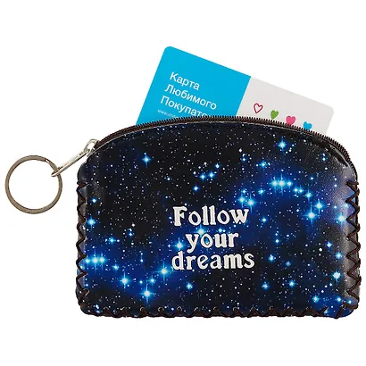 Кошелек на молнии Космос (9х13) (кожзам) - фото 2