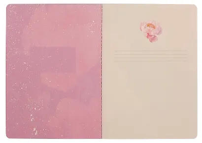 Тетрадь 40 листов в клетку "Blossom. Peonies on black", сшивка - фото 3