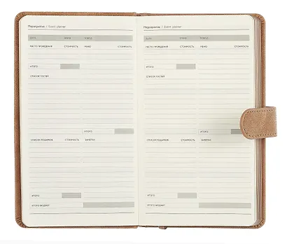Ежедневник недат. А6+ 120л "Тиволи глосс" бежевый, кожзам, тв.переплет, тиснение фольгой, магнит.клапан, офсет, ляссе - фото 5