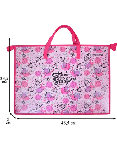 Папка на молнии А3 для бумаг "COSMOCAT" пластик, с ручками - фото 3