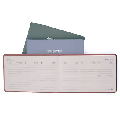 Еженедельник дат. 2026г. 64л 160х105 "FLOREALE. Cedar Rose" карманный, горизонт, 7Б, иск.кожа, тв.переплет, тонир.блок, тисн.фольгой, запечат.торец, ляссе, инд.уп - фото 9