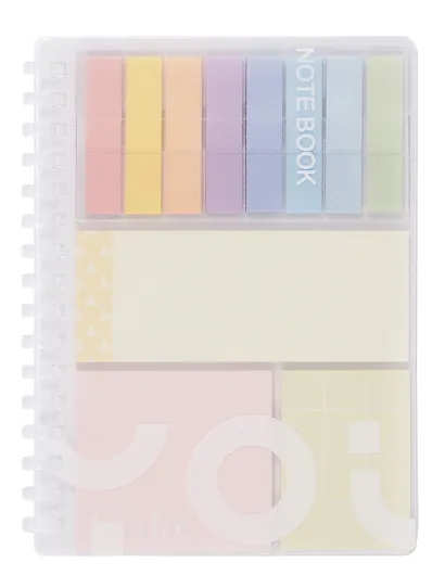 Записная книжка А6 30л лин. со стикерами, на спирали, пласт.обл., Yoi - фото 1