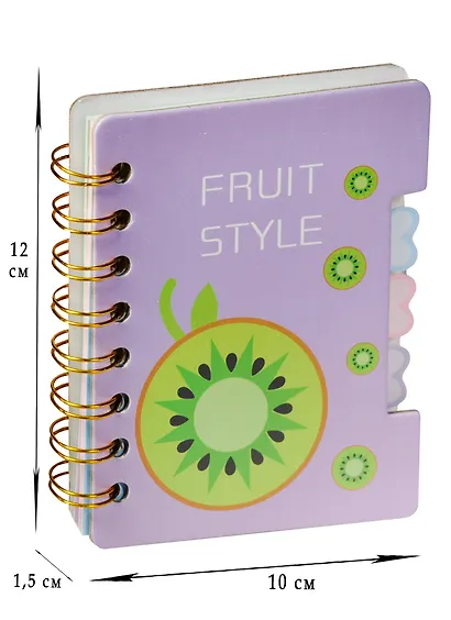 Записная книжка А6 60л "Fruit style", спираль, 3 разделителя, цветной внутр. блок, AnAn - фото 2