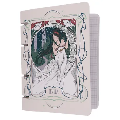 Тетрадь 100л кл. "Луна" на кольцах, пласт.обл., полноцв.печать - фото 3