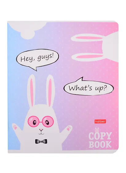Тетрадь в клетку Hatber, "Прикольные зайцы", 18 листов, в ассортименте - фото 1
