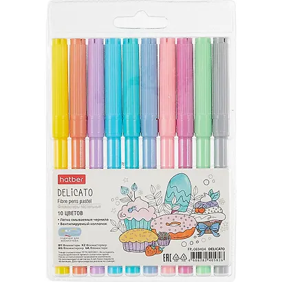 Фломастеры «Delicato Pastel» Hatber, 10 цветов - фото 1