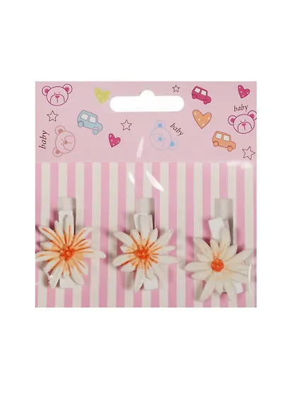 Набор прищепок декоративных, 3 шт, полистоун,георгин - фото 1