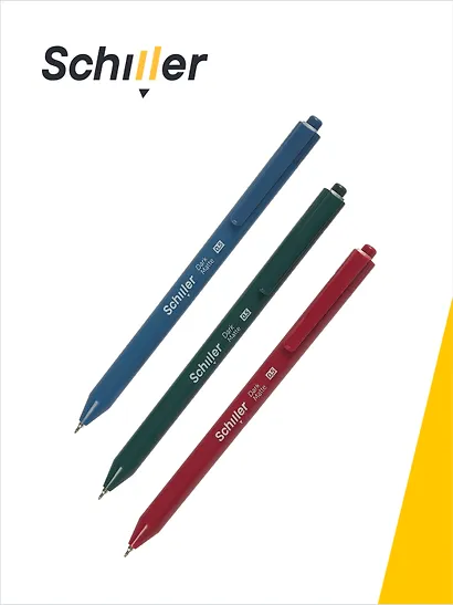 Ручки шариковые автоматические синие 12 штук "Dark Matte" 0,5 мм, в ассортименте, Schiller - фото 2