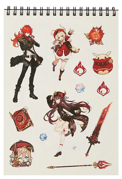 Геншин. Творческий блокнот cо стикерами A5. Хохочущий Лени - фото 2