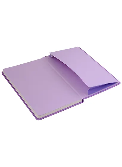 Книга для записей А5 96л кл. "Joy Book. Фиалковые сны" иск.кожа, тонир.блок, скругл.углы, ляссе, резинка, карман на задн.форзаце - фото 4