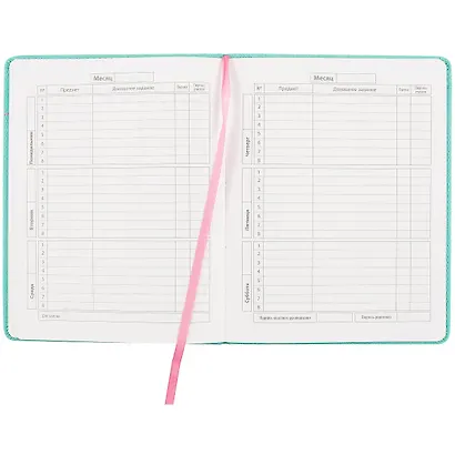 Дневник школьный Феникс+, "Бирюзовый с розовым" - фото 2