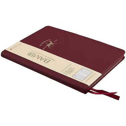 Ежедневник недат. А5 96л "Bambi" бордовый, иск.кожа, интегр.переплет, тонир.блок, ляссе - фото 2