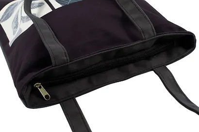 Сумка-шоппер на молнии Листья (38х35) (текстиль, флис) Bookvalno - фото 5