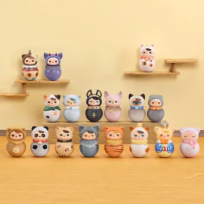 Фигурка коллекционная Pop Mart Pucky Roly-Poly Kitty Series в ассортименте, в непрозрачной Сюрприз-коробке 8х6х6 (67999) - фото 3