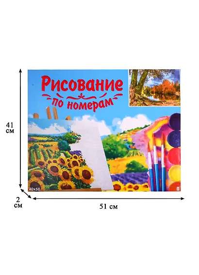 Набор для раскрашивания по номерам ТМ Рыжий Кот Холст с красками 40х50см по номерам Тихое озеро в лесу ХК-7750 - фото 3