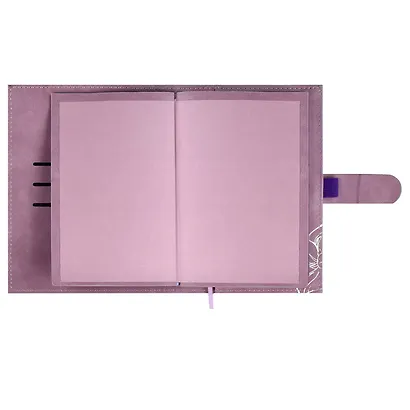 Ежедневник-органайзер недат. А6+ 80л 126х174 "Тиволи глосс" лиловый, иск.кожа, интегр.переплет, иснение фольгой, магнит.клапан , офсет, ляссе - фото 5