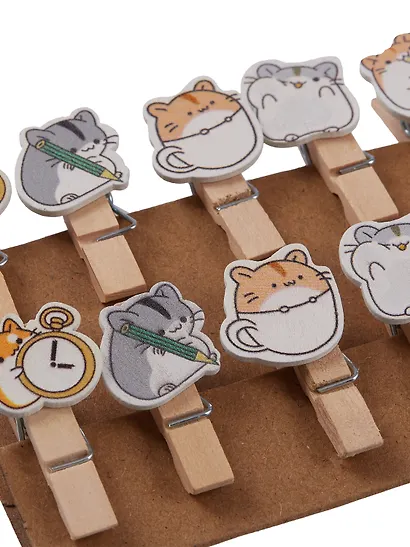 НаборПрищепки декоративные с веревкой 10 шт. Пушистые зайки (11-22132-01) (упаковка)+Прищепки декоративные с веревкой Котики (10шт) (11-22535-7982) (упаковка) - фото 6