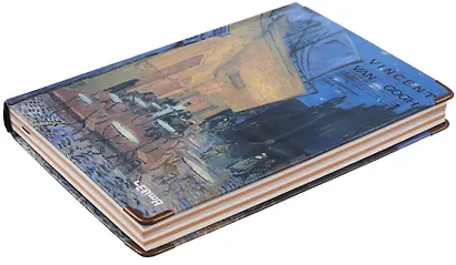 Книга для записей "Ван Гог. Ночная терраса кафе" А5, твердая обложка - фото 3