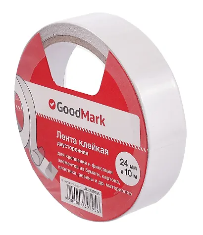 Лента клейкая 24 мм х 10 м, двусторонняя, GoodMark - фото 5