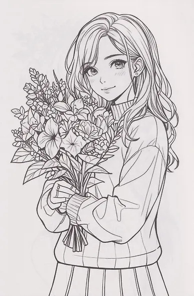 Раскраска. Девушки. Flower Girls - фото 3