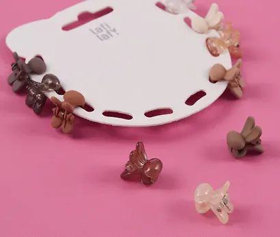 Набор заколок-крабиков mini Кролики матовые (кофейные оттенки) (10 штук) (1,5 см), Lafilaf - фото 4