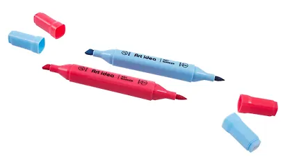 Маркеры для скетчинга 60 цветов, двусторонние кисть/скошенный наконечник, Art idea - фото 4