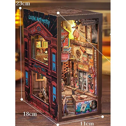 BN02 Конструктор интерьерный – сборный домик CuteBee - Долгое Прощание, 238 деталей (материалы: дерево, картон, пластик, металл), со световыми эффектами (подсветка интерьера), с питанием от 2хААА батареек (не включены), серия DIY, возраст 14+ - фото 5