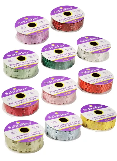 Набор для творчества, Tukzar, Декоративная тесьма с клеевой основой 180*1,8см в ассортименте - фото 2