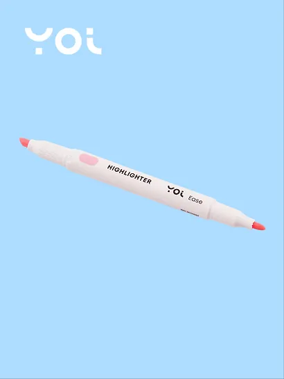 Текстовыделитель розовый, двухсторонний, Yoi - фото 2