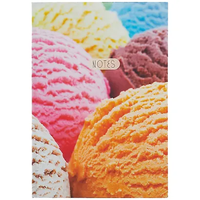 Книга для записей А5 100л кл. "Мороженое" 7БЦ, ламинация soft touch - фото 1