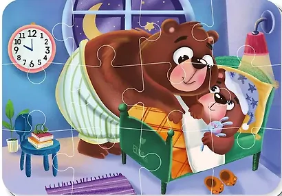 Мягкий магнитный пазл "Распорядок дня. Готовимся ко сну". 12 элементов - фото 2