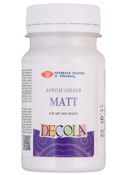 Краска акриловая белая 100мл "Декола" матовая, ЗХК - фото 2