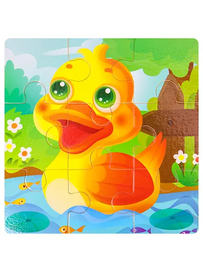 Деревянная пазл-рамка (14,5х14см) "УТЕНОК" (9элементов) (окраш.рамка) Арт. AN02634 - фото 1