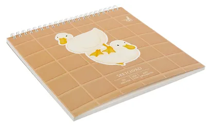 Скетчбук 190*190 20л "Уточки (Эксклюзив)" акварел. бумага, 200г/м2,тв.обложка, евроспираль - фото 3