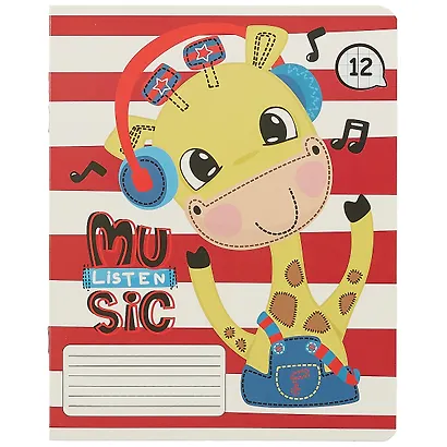 Тетрадь в клетку Academy Style, "Веселые зверята", 12 листов, в ассортименте - фото 5